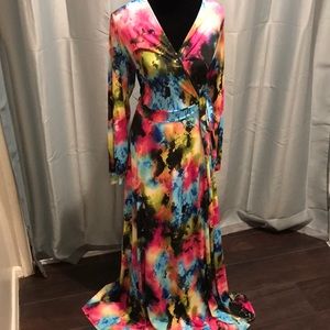 Springy mock wrap dress